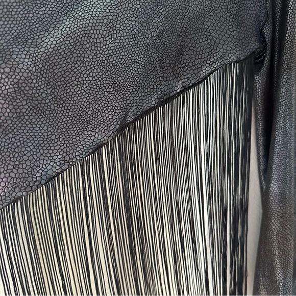 V-Neck Bodysuit with Fringe BLACK (Handmade Etsy Product) - Picture 9 of 9